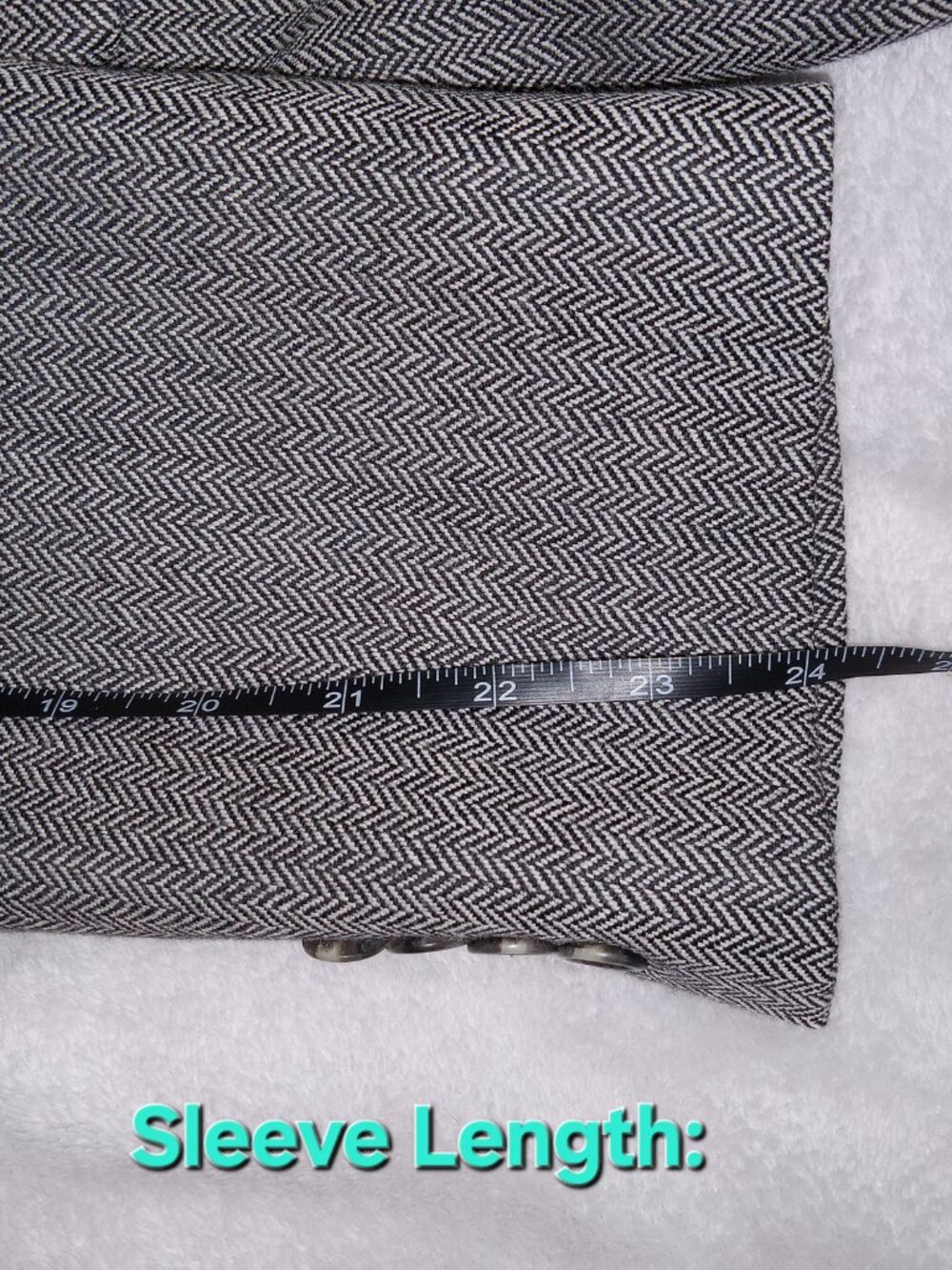 Hart Schaffner Marx Blazer 42S Gray Herringbone Wool USA Union Made Vintage - Picture 13 of 15